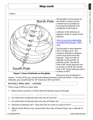 Geography Mapwork Worksheet