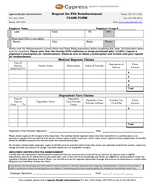 FSA Reimbursement Claim Form