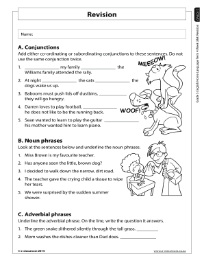 Grade 5 English Revision Worksheet