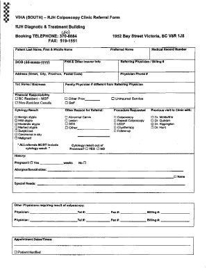 VIHA Colposcopy Clinic Referral Form