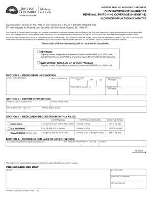 Alzheimer's Drug Therapy Special Authority Request
