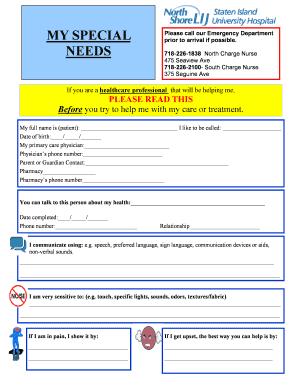 Patient Care Information Form