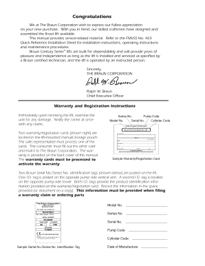 Braun Lift Warranty Registration Form