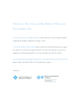 Blue Cross and Blue Shield of Illinois Employee Application