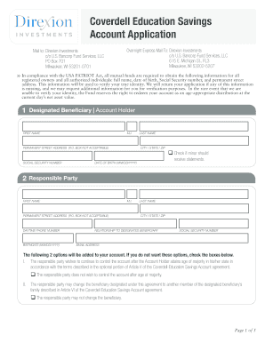 Coverdell Education Savings Account Application