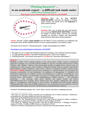 Pitching Research Template