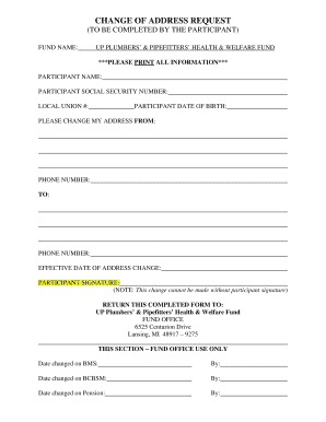 Change of Address Request