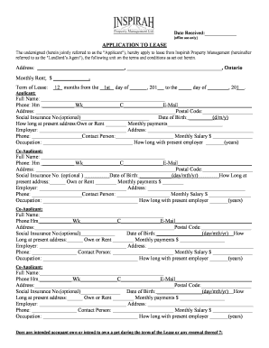 Application to Lease