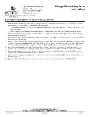 Eagle Life Insurance Beneficiary Change Form