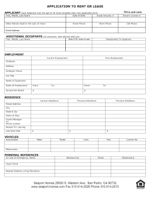 Seaport Homes Application Form