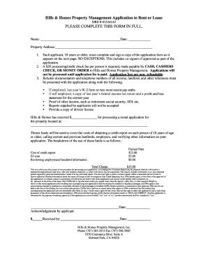 California Rental Application Form