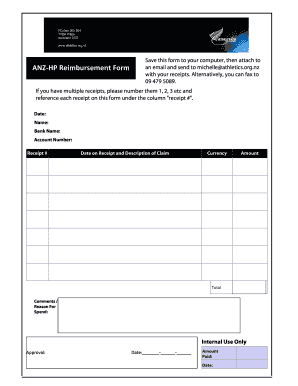 ANZ-HP Reimbursement Form - Athletics