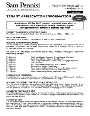 Residential Tenancy Application Form
