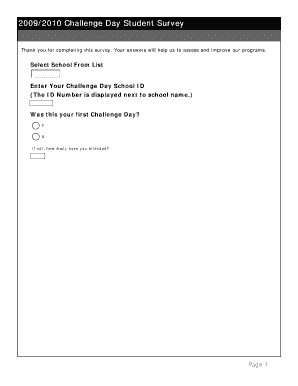 Challenge Day Student Survey