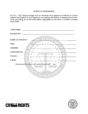 Notice of Appearance