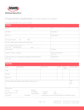 fillable online employment application an equal opportunity fax