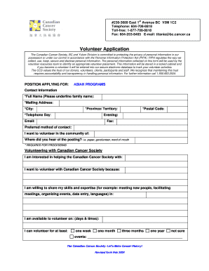 Volunteer Application Form