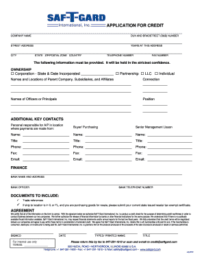 Application for Credit