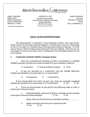 Legal Audit Questionnaire