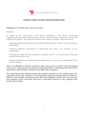 Know Your Client Questionnaire