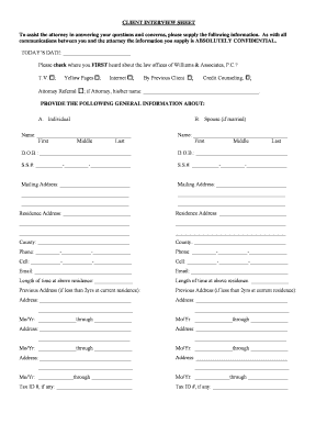 Client Interview Sheet
