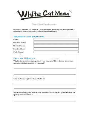 New Client Questionnaire