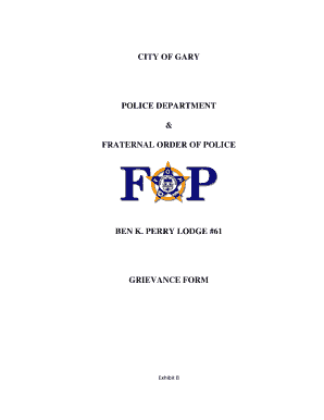 Grievance bFormb - Gary FOP