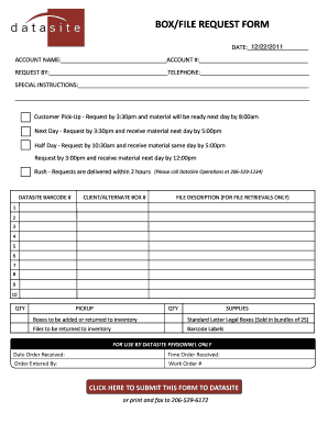 DataSite Box File Request Form