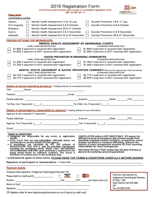 Mental Health Assessment Workshop Registration Form