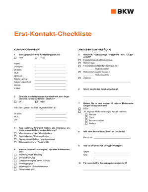 Erst-Kontakt-Checkliste