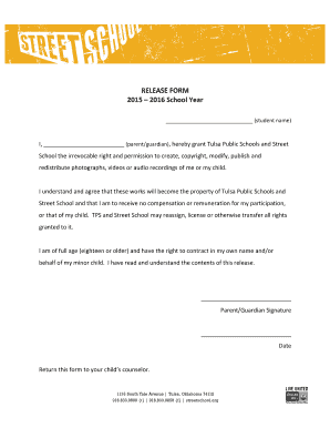 Release Form for Student Media