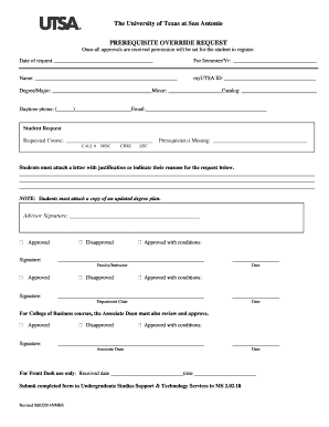 Prerequisite Override Request