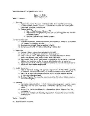 Dock lift spec in csi 11 13 00 formatdoc