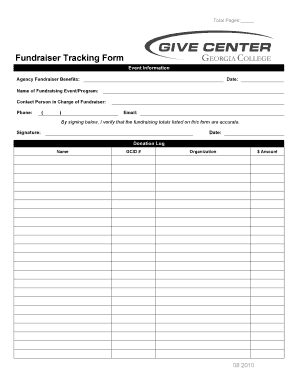 Fundraiser Tracking Form