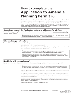 Application to Amend a Planning Permit