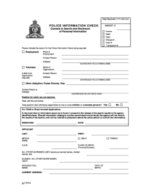 Police Information Check Consent Form