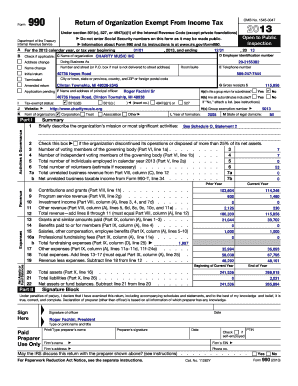 Form 990 Return of Organization Exempt From Income Tax