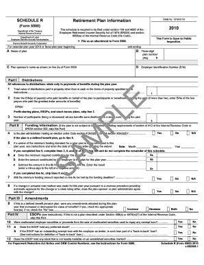 Schedule R Retirement Plan Information Form 5500