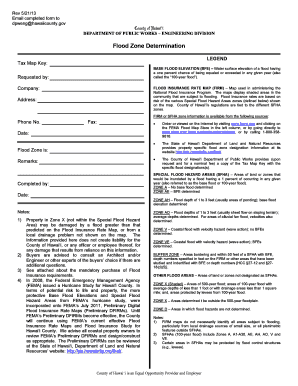 Hawaii Flood Zone Determination Form