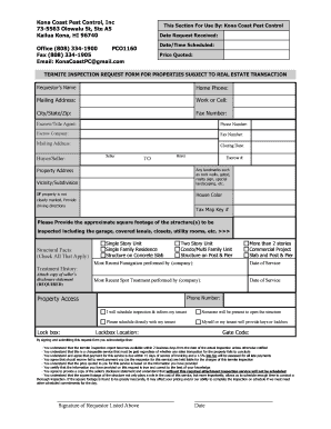 Termite Inspection Request Form