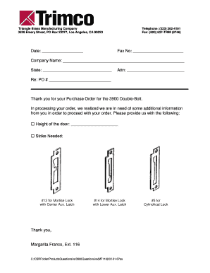 Purchase Order Information Request
