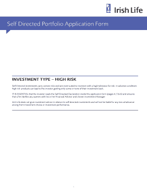 Self Directed Portfolio Application Form