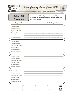 Online Bill Payment Form