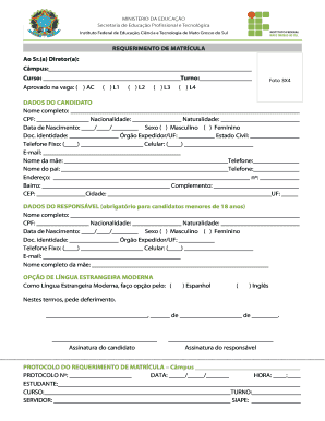 Requerimento de Matrícula