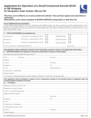 UK Small Unmanned Aircraft Operation Application