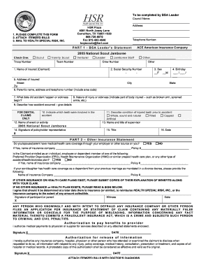 BSA Leader's Accident Claim Form