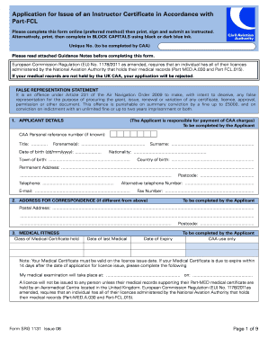 UK Instructor Certificate Application Form