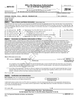 IRS Form 8879-EO Signature Authorization