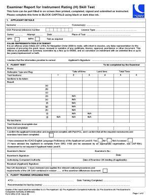 Instrument Rating Helicopter Skill Test Report