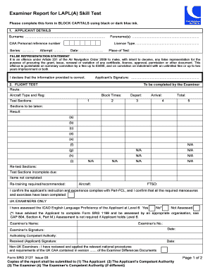 LAPL(A) Skill Test Examiner Report